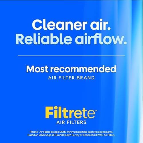 Filtrete 20x20x1 Air Filter, MERV 12, MPR 1500, Allergens, Bacteria & Viruses, 3-Month AC and Furnace Filters, Cleaner Air, Reliable Airflow, 2 HVAC Filters (Actual Size 19.62 x 19.62 x 0.78 in) - 3