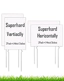 Blank Yard Signs with Metal Stakes,4 Pcak 17x12 Inches Corrugated Plastic DIY Yard Signs for Garage,