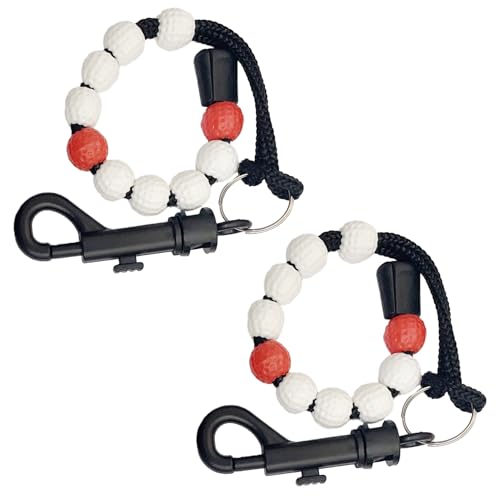 DEIHAALEN 2 Pcs Red Golf Beads Counter, Golf Beads Score Counter, Golf Beads Count Stroke Score Counter, Golf Rhinestone Bead Score Counter
