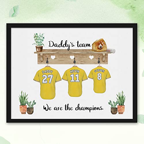 Gowelly Personalized Custom Gifts for Dad Who are the Captain of the Family - Fathers Birthday Gifts from Daughter&Son&Wife - Cool Gifts for Dad - Football&Baseball&Basketball Themed Canvas Prints miniatura 2