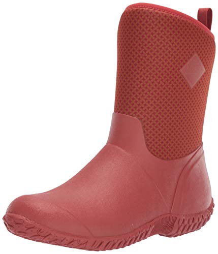 Muck Boot Women's Muckster II Mid Rain Boot, Orange/Roses Print, 10 M US