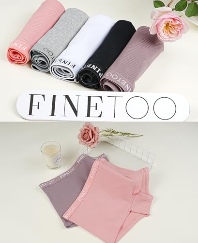 image for FINETOO Boyshort Underwear for Women Cotton Boxer Briefs Full Coverage