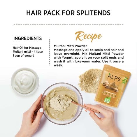 Image of Alps Goodness Multani Mitti Powder, 100% Natural Beauty Mask for Skin and Hair 50g
