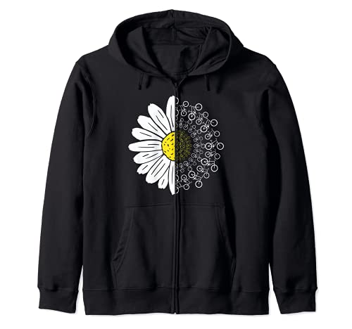 Fiore bianco bicicletta bicicletta bicicletta amante ciclista ciclismo Felpa con Cappuccio