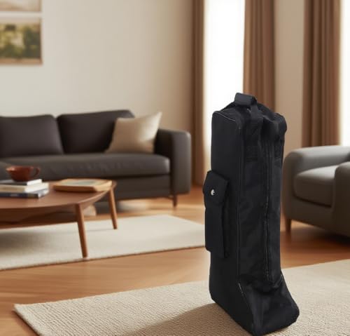 Portable Boots Storage Bag,Equestrian Boot Bag with Handle, Oxford Cloth and Leather Black Water proofing for Cowboy Boots Snow Boots for Travel and Daily Use3