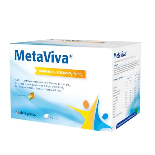 Metagenics MetaViva MgK Vit C - Magnesio, Potassio, Vitamina C, D, B1, B3 e B5-40 bustine