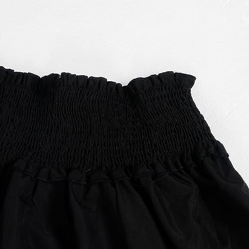 Image of WOKANSE Women's Casual Plus Size Shirred Dresses Off Shoulder Bell Sleeves Ruffle Loose Stretchy Neck Midi Dress