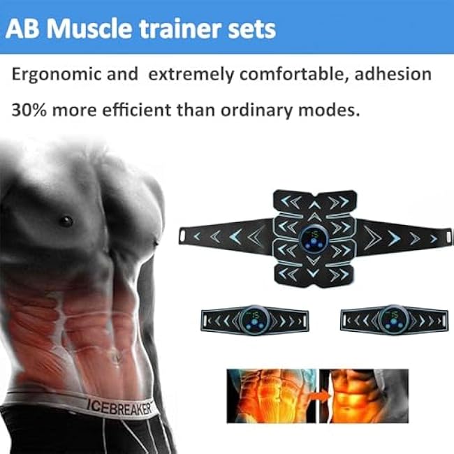 Fitness Belt, Abs Stimulator Muscle Toner, Ab Machine Trainer for All Body, Fitness Strength Training Workout Equipment for Men and Women