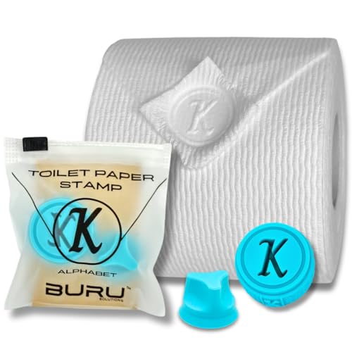 BURU SOLUTIONS Toilet Paper Stamp Alphabet (Letter K) - Add a Unique Personal Touch to Your Bathroom Decor! Enhance Home Decor. Ideal for Housekeeping, Hotels, Rentals, Home Staging Decor