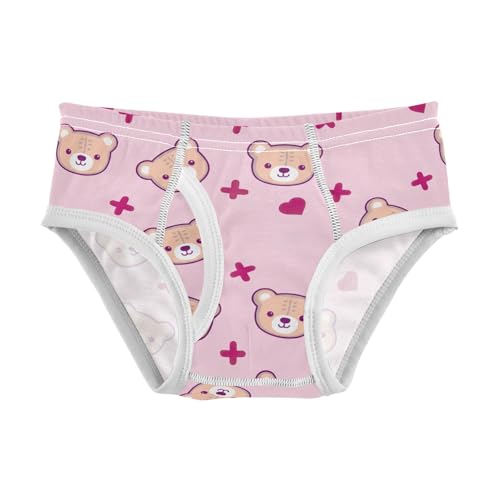 CHIFIGNO Boys' Underwear Cotton Briefs Soft Printed Toddler Boy Brief Underwear, Cute Bears Pastel Pink