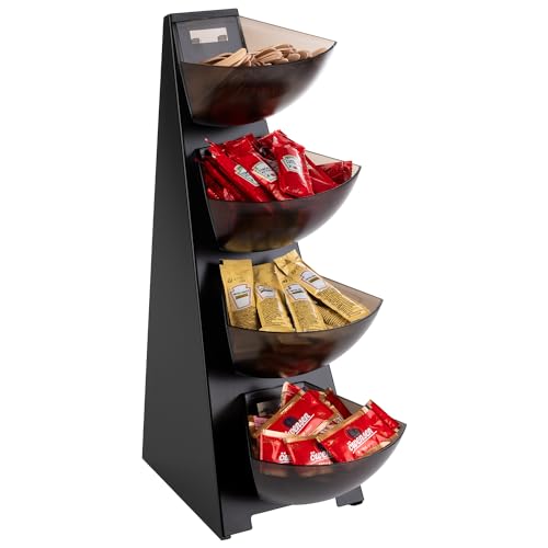 APS 11414 Multi-Rack, Küchenregal, Gestell aus 18/0 Edelstahl, Portionsschütte aus Kunststoff, Portionsspender, Volumen pro Schütte 1 Liter Inhalt, 4-stufig