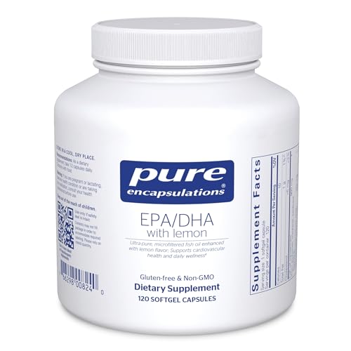 Pure Encapsulations EPA/DHA with Lemon | Ultra-Pure, Molecularly Distilled Fish Oil Concentrate with Lemon | 120 Softgel Capsules