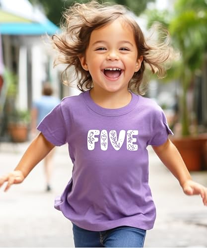 Image of Floral Numbers Ages 1-7 Birthday Girl Shirt for Baby & Toddler Youth Girls