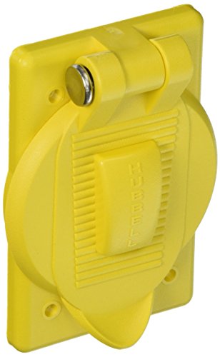 Best Review Wallplates and Boxes, Weatherproof Covers, 1-Gang, 1) 1.60" Opening, Standard Size, Yellow Polycarbonate