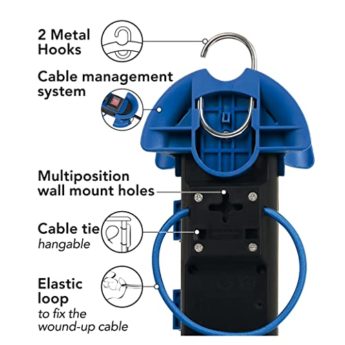 Regleta de exterior Electraline 62576 con 4 tomas Schuko y cable de 3m azul 4