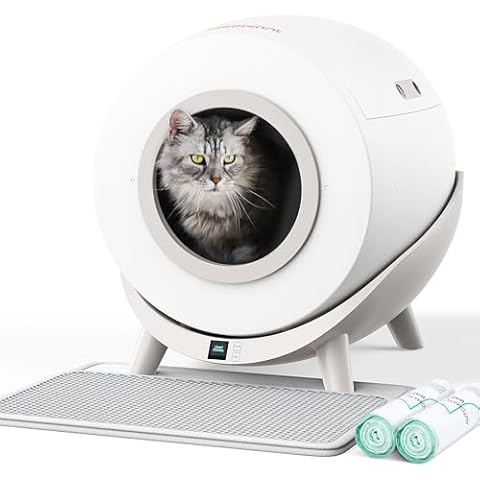 MeoWant Self Cleaning Cat Litter Box, 80L+14L Extra Large Litter Box for Multiplies Cats with App Control/Safety Protection/2.4G WiFi/Odor Isolation,Includes Garbage Bags&Mat, Upgraded Version Cover