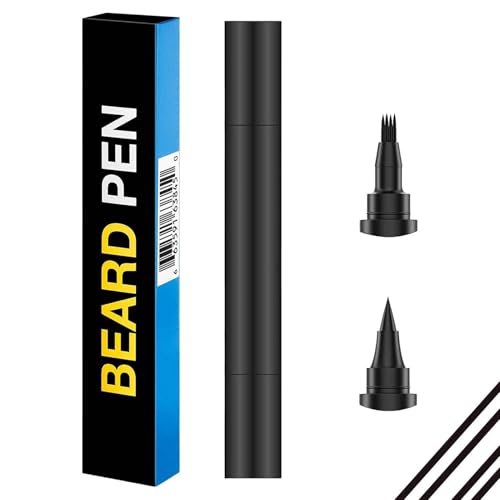 Pennarello di riempimento per uomo – Bastone modellante a due funzioni, applicatore di inchiostro cosmetico antimacchia densità realistica che crea un dispositivo di contorno dei baffi delle