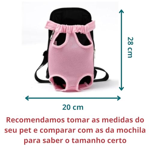 Mochila Canguru Pet Cachorro Gato Bolsa Transportadora Frontal Sling Transporte Ergonômica (Rosa, PP