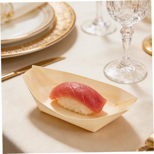 Platos desechables de madera para sushi 6 pulgadas 100 unidades miniatura 7