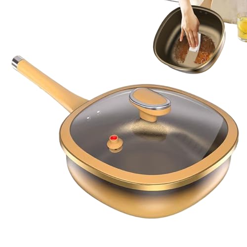 ノンスティックフライパンパン - 揚げポット調理器具、キッチンクッキングディッシュセット|均一な熱分配を備えたノンスティック層、電気誘導ストーブアパートメントホームレストランキャンプ用の汎用パン