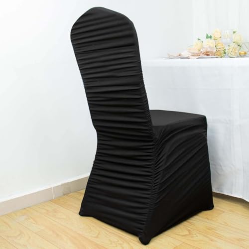 Tableclothsfactory Black Rouge Stretch Spandex Fitted Banquet Chair Cover