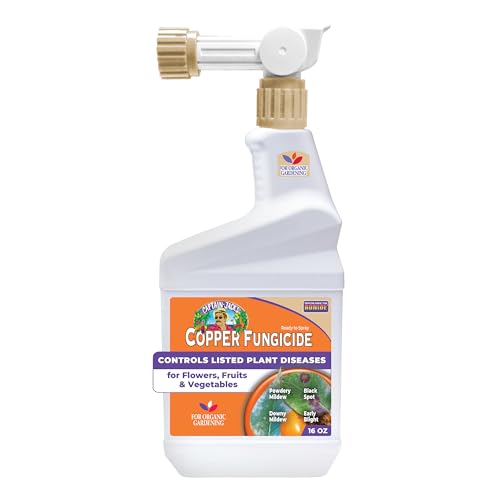 Bonide Captain Jack's Copper Fungicide, 16 oz Ready-to-Spray Disease Control for Organic Gardening, Controls Mildew & Blight