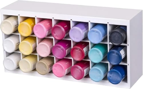 Image of ArtBin 6828AG Paint Storage Tray, Art & Craft Supply Storage, Super Satchel System Accessory, Wall Mountable 21 Compartment Paint Organizer, White | (Pack of 6)