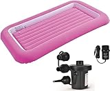 Elex Kid Airbed with Bumper/Junior Airbed with Bumper/Inflatable Bed with Airlock/Camping Bed/Electric Air Pump/Pink and Blue (RX1235)