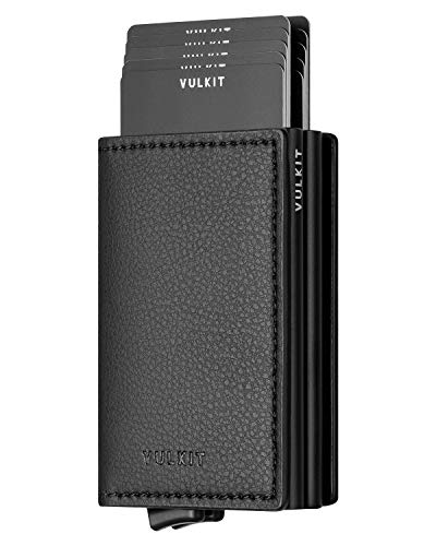 Image of Pop Up Wallet Automatic Slim Leather Credit Card Holder RFID Blocking with Money Clip Business Wallet Holds 12 Cards