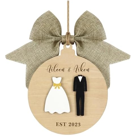 Wedding Christmas Decorations Our First Christmas As Mr. and Mrs. 2023 Wooden Decorations Couples Newlyweds Gifts Souvenirs (Wedding Souvenirs) Cover
