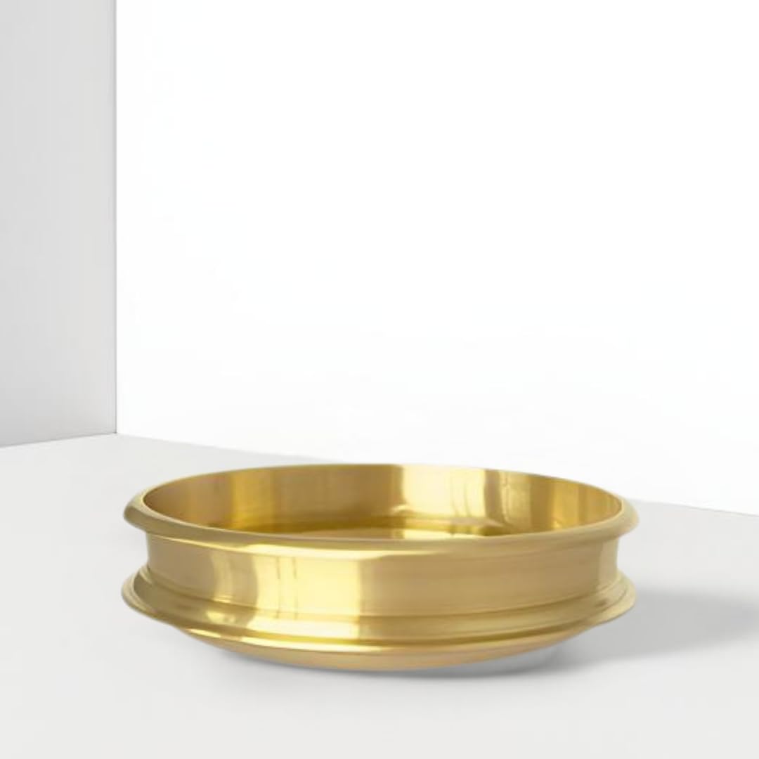 Nutrion Heavy Bronze Uruli/Lagan 3 Litre,Tin Coated / 100% Pure Bronze Degchi for Cooking Biryani Handi Bronze Utensils for Kitchen(Diameter-27)