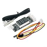 Für PWM temperaturgesteuertes Lüfterdrehzahlregler-Modul 12 V DC 8 16 V, 4 Drähte 3 A mit digitaler Temperatur und Drehzahlanzeige für Systemkühlung