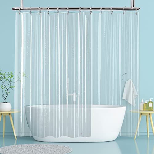 YISURE Clawfoot Tub Extra Long 78 Inch Shower Curtain, Wrap Around Clear Shower Curtain Liner 180x78 inch with 6 Bottom Magnets PEVA Extra Wide Bathtub Curtain for Bathroom Vintage Freestanding Tub