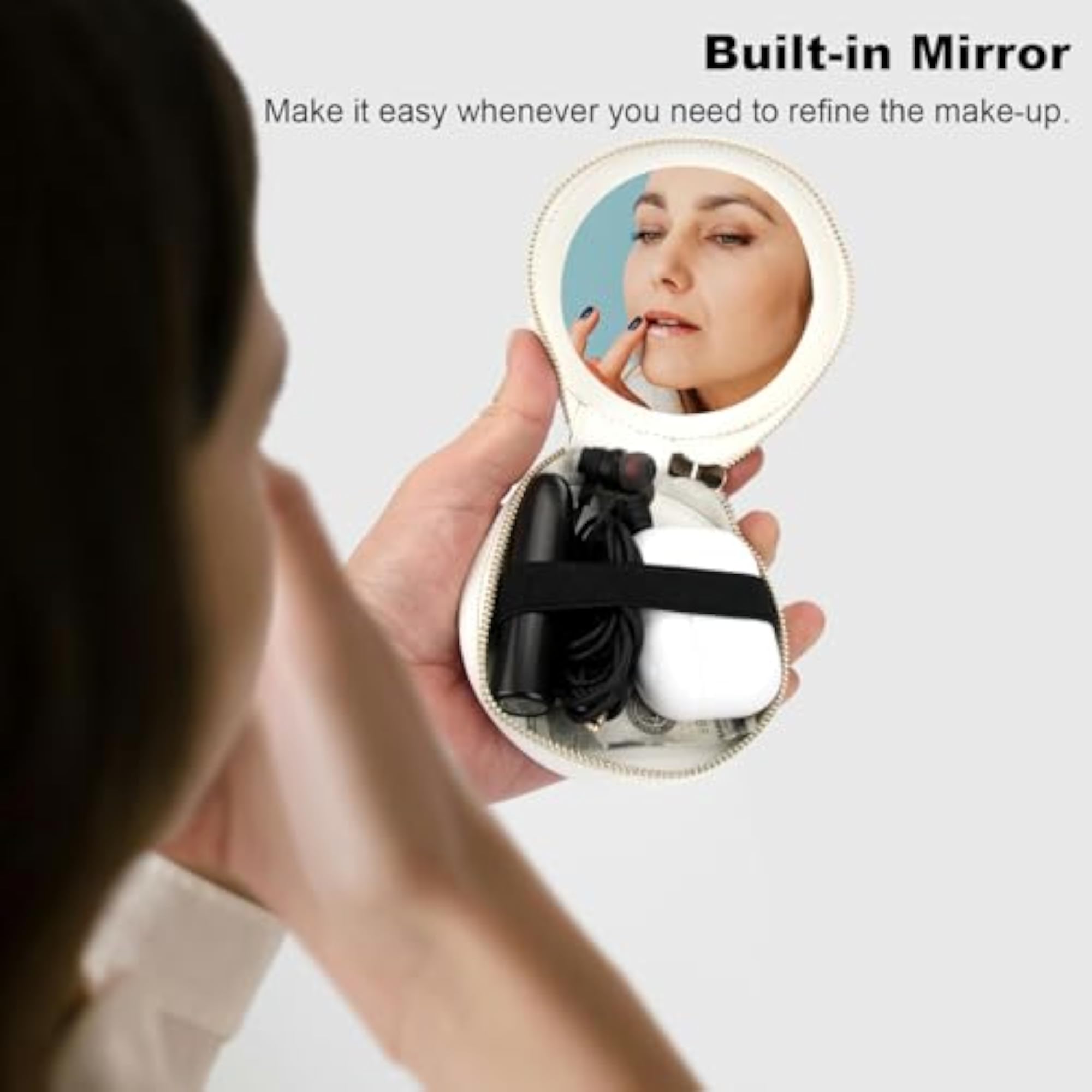 Coin Pouch Mini Lipstick Bag with Mirror