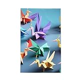 Origami - Toallas de cocina multicolor con estampado de grullas de papel, para secar platos, limpiar encimeras y mucho más