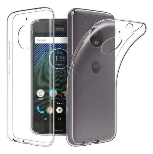 CaseRepublic Soft Flexible Silicone Back Cover for Motorola Moto G5s Plus (Transparent)