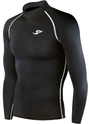 Take Five Skin Tight Compression Base Layer Black Running Shirt Mens Womens S - 3XL (XL)