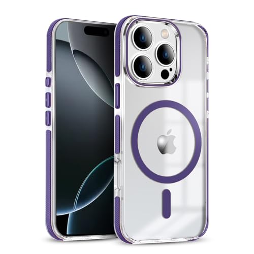 Image of MINTZZ ️ for iPhone 16 Pro Max Case, Compatible with MagSafe, Military-Grade Protection, Yellowing Resistant, Scratch-Resistant TPU Back, Magnetic Phone Case for iPhone 16 Pro Max Purple