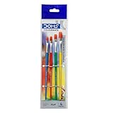 Photo Gallery doms 4 pennelli colormate piatti (misure 1-2-4-6) – pennelli colorati in fibre sintetiche resistenti – set artistico per pittura, scuola e hobby creativi Photo Gallery doms 4 pennelli colormate piatti (misure 1-2-4-6) – pennelli colorati in fibre sintetiche resistenti – set artistico per pittura, scuola e hobby creativi