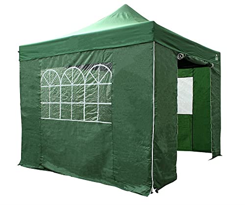 All Seasons Gazebos | 3x3m Pop Up Gazebo mit 4 Seitenwänden, Zubehörpaket & Rolltasche | Schwerlast, vollständig wasserdicht, hochwertige Materialien (Grün)