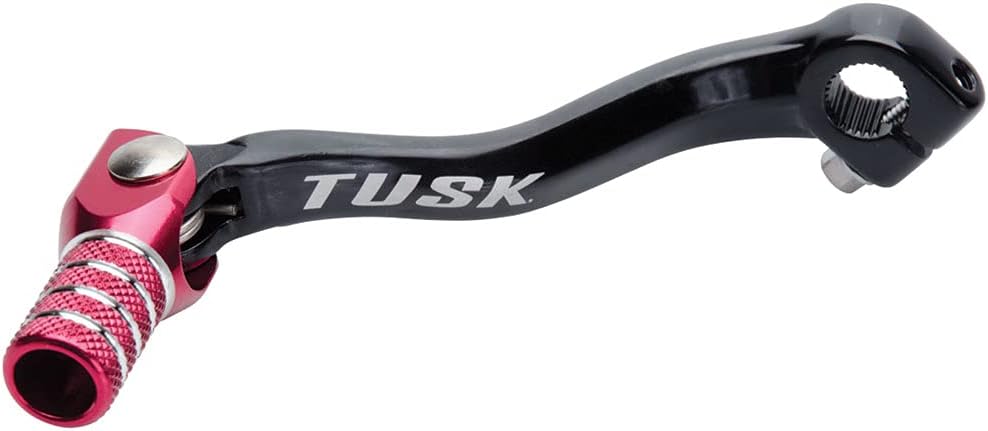 Tusk Folding Shift Lever +10mm Black/Red Tip - Fits: Honda CRF125F 2014-2020