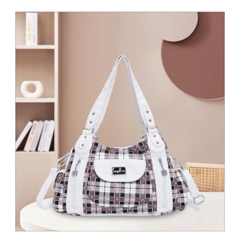 Image of Angel Kiss Purses for Women, Large Shoulder Bag Hobo Tote Purse Mutipocket Faux Leather Satchel Hobo Purse