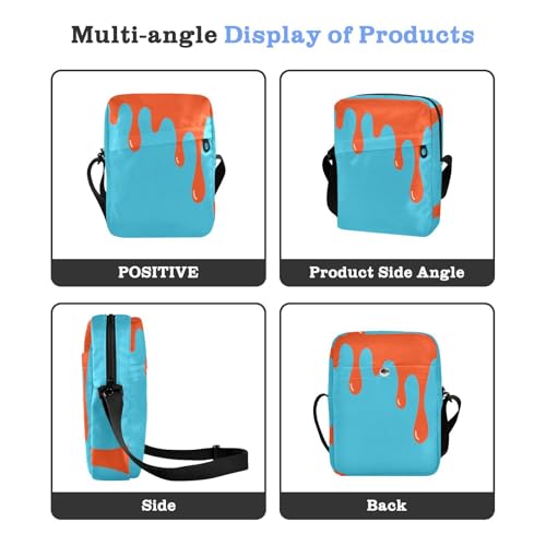 Graffiti Art Orange Blue messenger bag for women crossbody Crossbody Small Bags For Women Womens Fashion Purses Adjustable Strap for work Shopping4