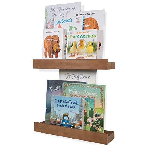 Rustic State Smith Floating Wall Mount Picture Ledge Shelf | Nursery Bookshelf Walnut 17 Inches (2)