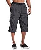 MAGCOMSEN Men's Capri Shorts below Knee Cargo Long Cotton Shorts 3/4 Capris 7 Pockets Twill Tactical Shorts Purplish Grey 36