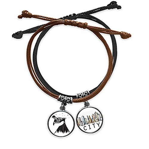 Bracelet corde et cuir noir et blanc Sidi pour homme et femme
