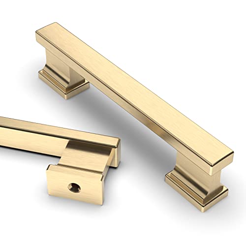 Asidrama 10 Pack 3.75 inch Brushed Brass Kitchen Cabinet Handles
