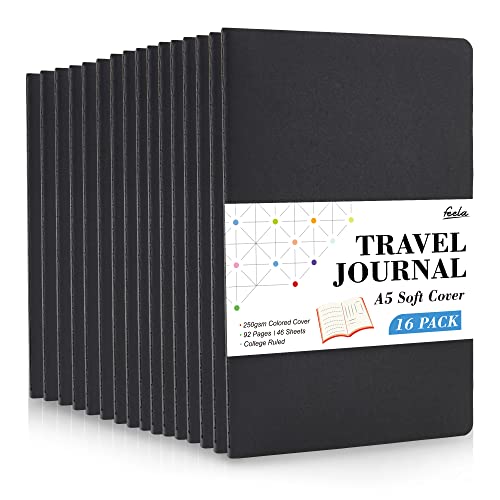 Carnet de prise de notes en vrac lot de 16 cahiers A5 souples noirs