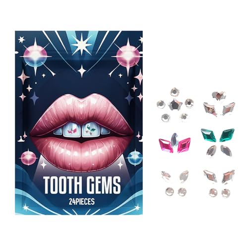 Mnozreo Kit Adornos De Joyería De Dientes De Cristal,Diamante Dental de Cristal,Kit Gemas Dentales,Gemas de Joyería de Dientes Kit,Gema De Dientes Adornos