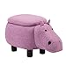 LXLTL Sgabello di stoccaggio Animale, Ippopotamo Sgabello Creative per i Bambini, Sgabello per Calzature, Fun Sgabello Animale Ippopotamo Sgabello in Legno,Viola